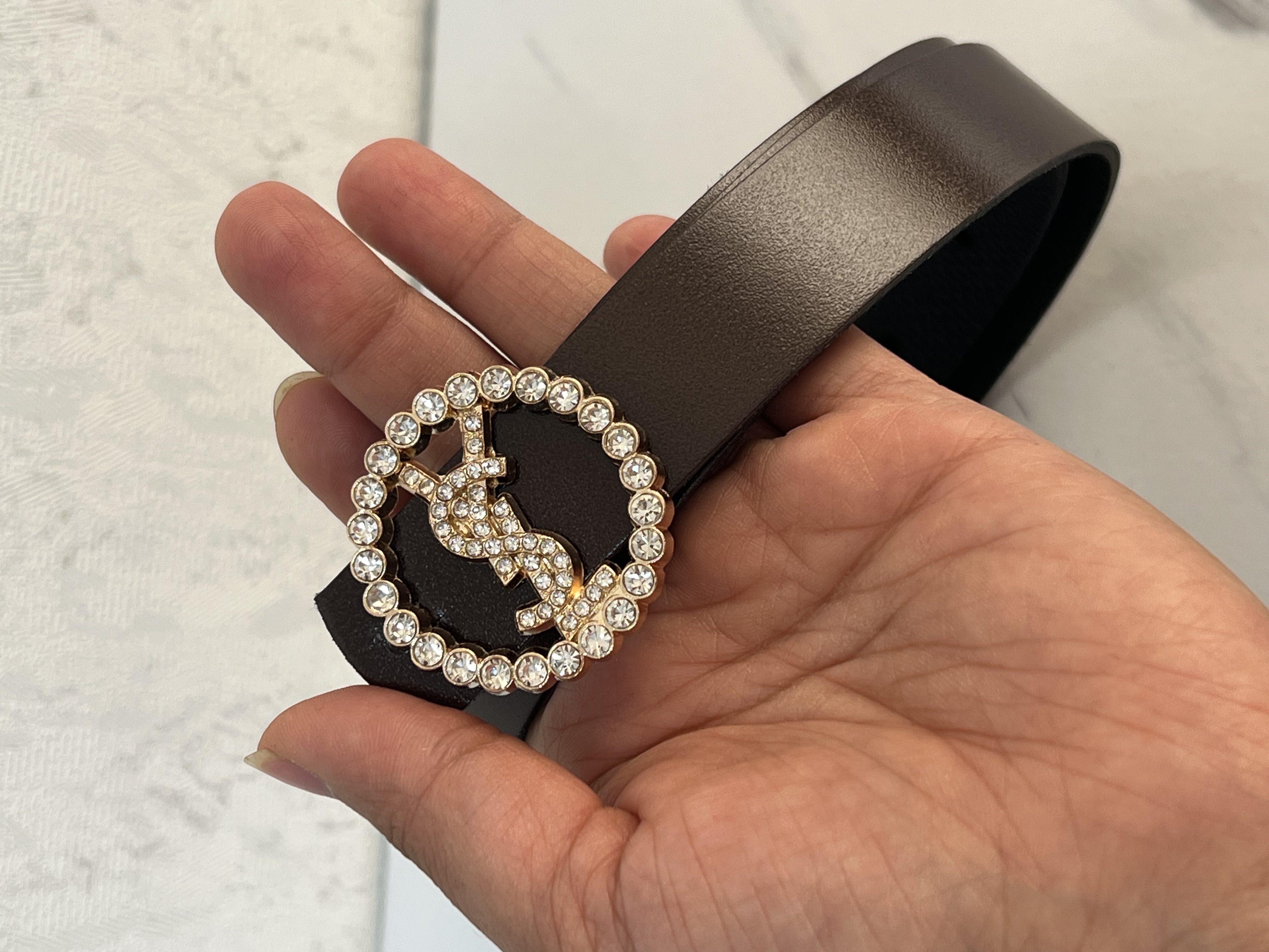 کمربند ysl نگین دار