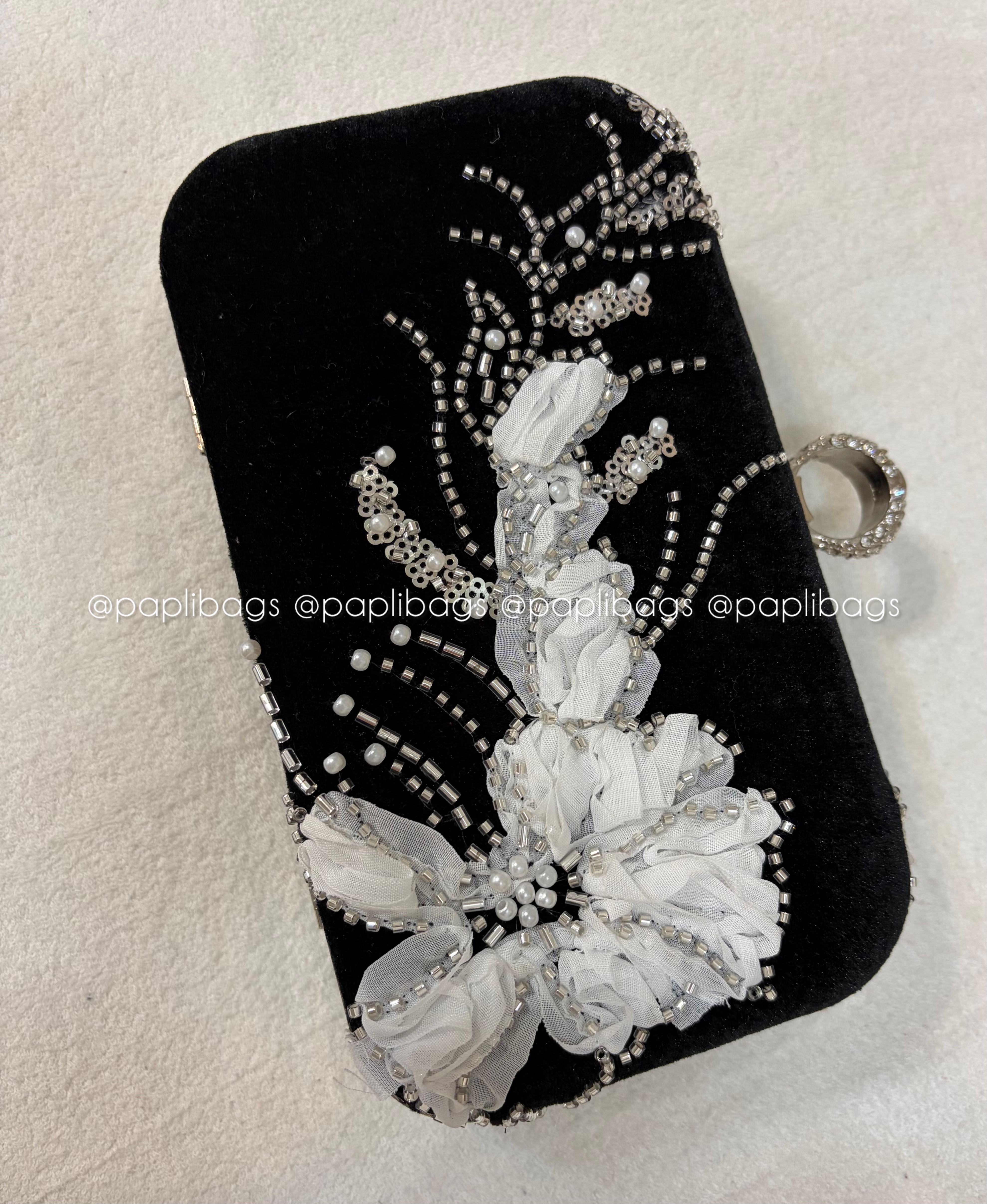 کیف مجلسی مخمل گل برجسته